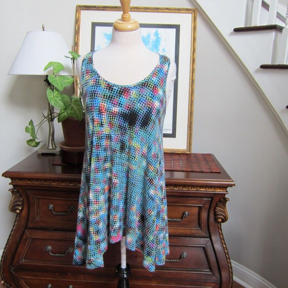Cabi Trapeze Tunic Top Womens size S Multicolored Style 301 Racerback